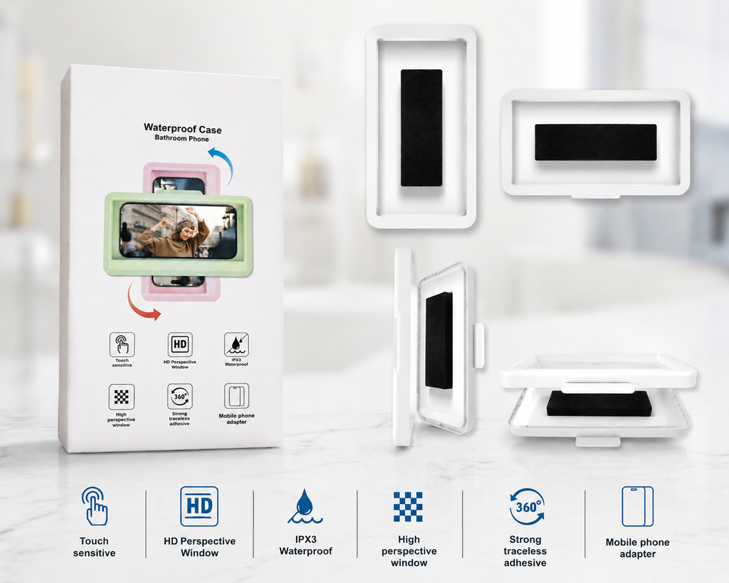 360° Waterproof Bathroom Phone Holder